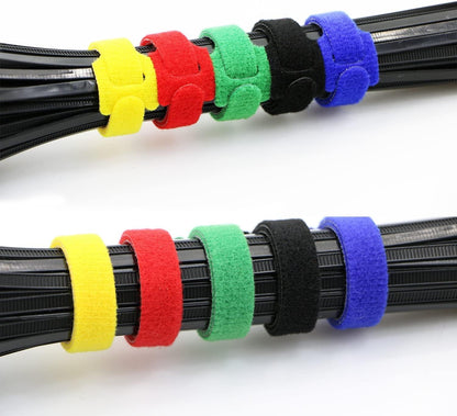50pcs Reusable Fastening Adjustable Cable Ties Wire Management (6 Inch, White)