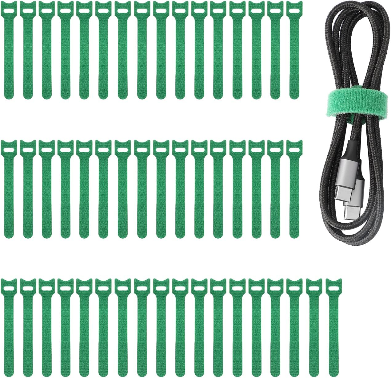 50pcs Reusable Fastening Adjustable Cable Ties Wire Management (6 Inch, White)