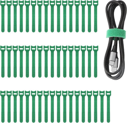 50pcs Reusable Fastening Adjustable Cable Ties Wire Management (6 Inch, White)