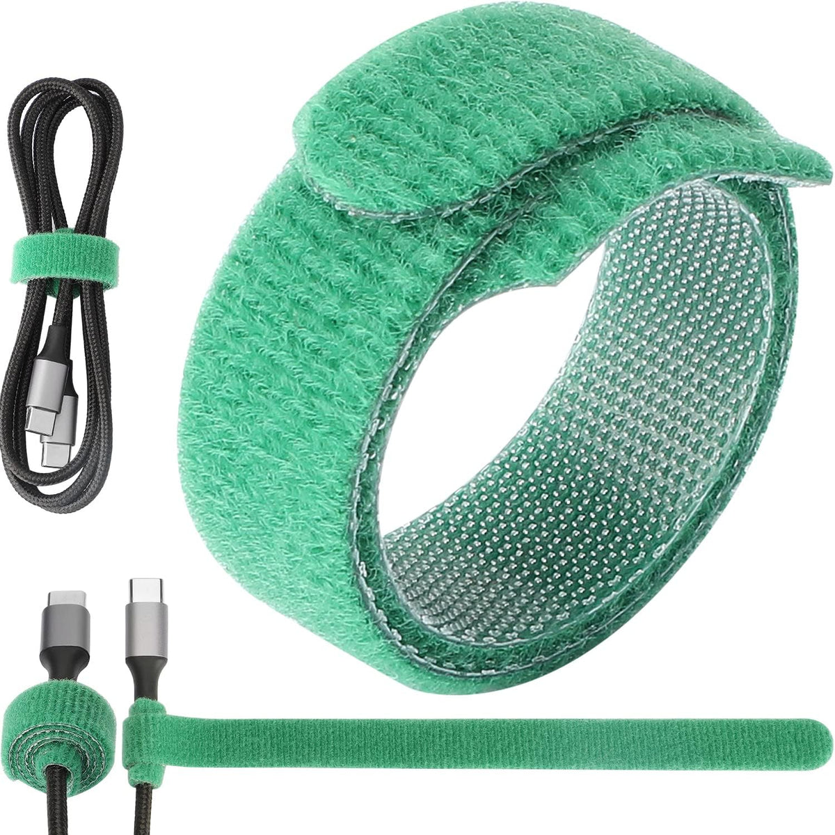 50pcs Reusable Fastening Adjustable Cable Ties Wire Management (6 Inch, White)