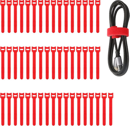 50pcs Reusable Fastening Adjustable Cable Ties Wire Management (6 Inch, White)