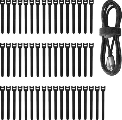 50pcs Reusable Fastening Adjustable Cable Ties Wire Management (6 Inch, White)