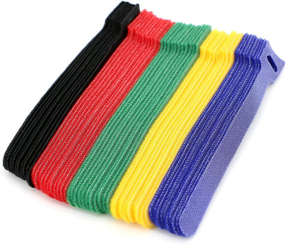 50pcs Reusable Fastening Adjustable Cable Ties Wire Management (6 Inch, White)