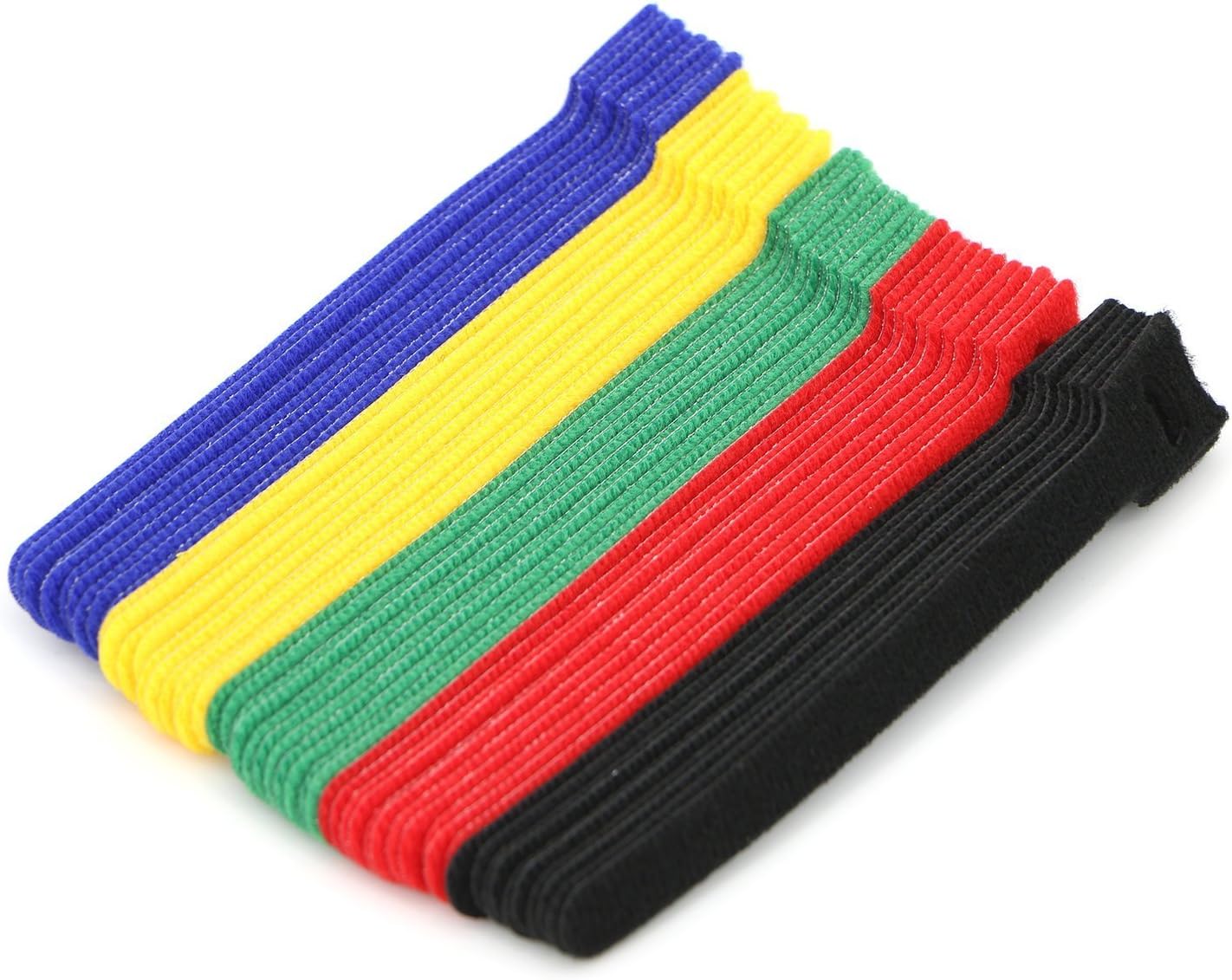 50pcs Reusable Fastening Adjustable Cable Ties Wire Management (6 Inch, White)