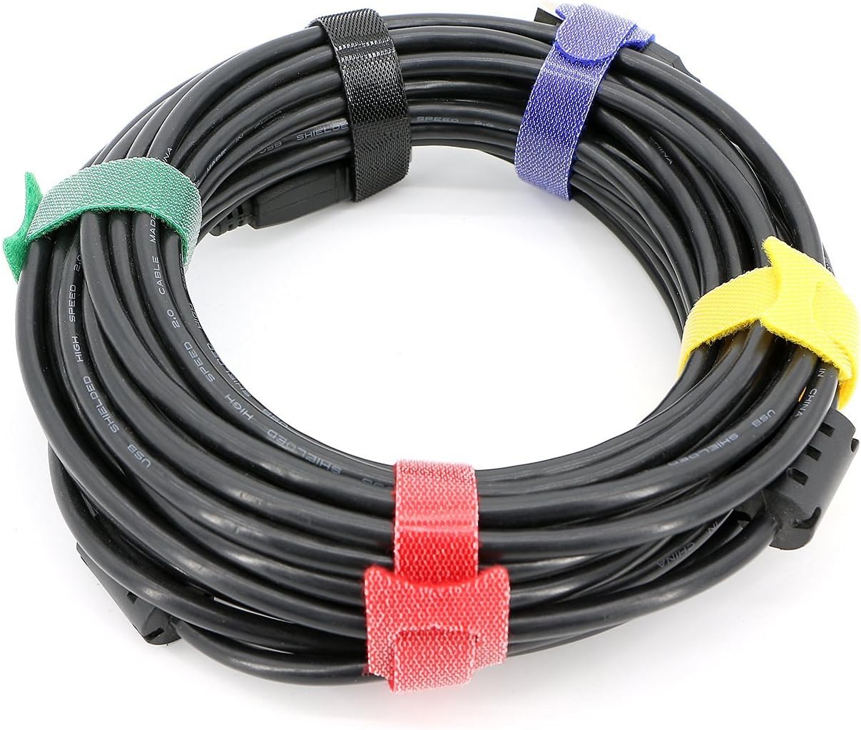 50pcs Reusable Fastening Adjustable Cable Ties Wire Management (6 Inch, White)