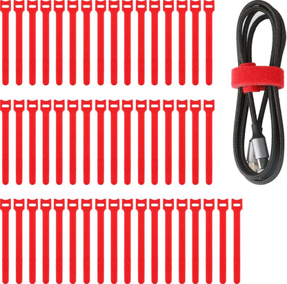 50pcs Reusable Fastening Adjustable Cable Ties Wire Management (6 Inch, White)