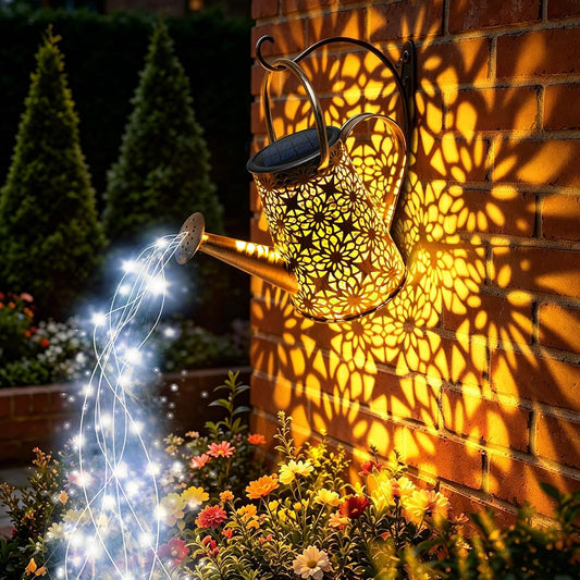Watering Can with Lights, Large Hanging Solar Lights Outdoor Waterproof, Decorative Retro Metal Solar Garden Decor for Outside Patio Yard Porch Lawn, Gifts for Women Mom Grandma Birthday