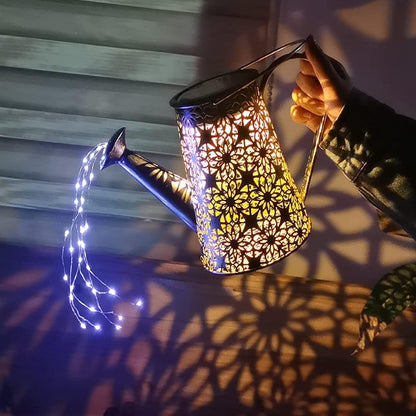 Watering Can with Lights, Large Hanging Solar Lights Outdoor Waterproof, Decorative Retro Metal Solar Garden Decor for Outside Patio Yard Porch Lawn, Gifts for Women Mom Grandma Birthday
