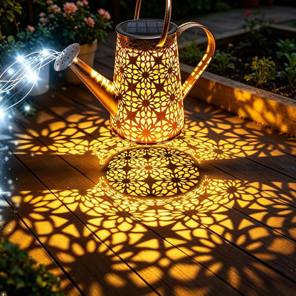 Watering Can with Lights, Large Hanging Solar Lights Outdoor Waterproof, Decorative Retro Metal Solar Garden Decor for Outside Patio Yard Porch Lawn, Gifts for Women Mom Grandma Birthday