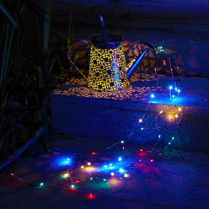 Watering Can with Lights, Large Hanging Solar Lights Outdoor Waterproof, Decorative Retro Metal Solar Garden Decor for Outside Patio Yard Porch Lawn, Gifts for Women Mom Grandma Birthday
