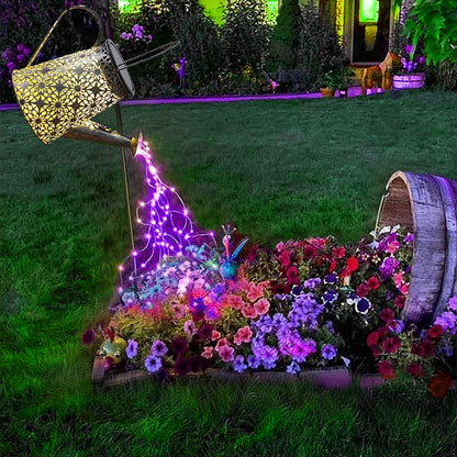 Watering Can with Lights, Large Hanging Solar Lights Outdoor Waterproof, Decorative Retro Metal Solar Garden Decor for Outside Patio Yard Porch Lawn, Gifts for Women Mom Grandma Birthday