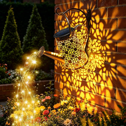 Watering Can with Lights, Large Hanging Solar Lights Outdoor Waterproof, Decorative Retro Metal Solar Garden Decor for Outside Patio Yard Porch Lawn, Gifts for Women Mom Grandma Birthday