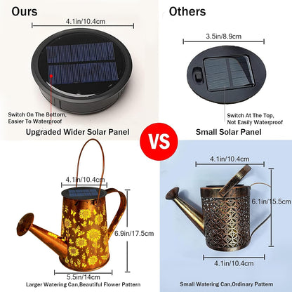 Watering Can with Lights, Large Hanging Solar Lights Outdoor Waterproof, Decorative Retro Metal Solar Garden Decor for Outside Patio Yard Porch Lawn, Gifts for Women Mom Grandma Birthday