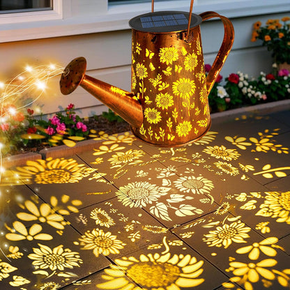 Watering Can with Lights, Large Hanging Solar Lights Outdoor Waterproof, Decorative Retro Metal Solar Garden Decor for Outside Patio Yard Porch Lawn, Gifts for Women Mom Grandma Birthday
