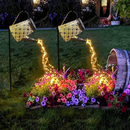 Watering Can with Lights, Large Hanging Solar Lights Outdoor Waterproof, Decorative Retro Metal Solar Garden Decor for Outside Patio Yard Porch Lawn, Gifts for Women Mom Grandma Birthday