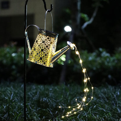Watering Can with Lights, Large Hanging Solar Lights Outdoor Waterproof, Decorative Retro Metal Solar Garden Decor for Outside Patio Yard Porch Lawn, Gifts for Women Mom Grandma Birthday