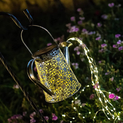 Watering Can with Lights, Large Hanging Solar Lights Outdoor Waterproof, Decorative Retro Metal Solar Garden Decor for Outside Patio Yard Porch Lawn, Gifts for Women Mom Grandma Birthday