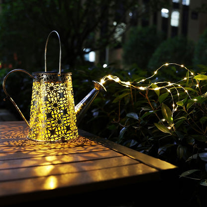 Watering Can with Lights, Large Hanging Solar Lights Outdoor Waterproof, Decorative Retro Metal Solar Garden Decor for Outside Patio Yard Porch Lawn, Gifts for Women Mom Grandma Birthday