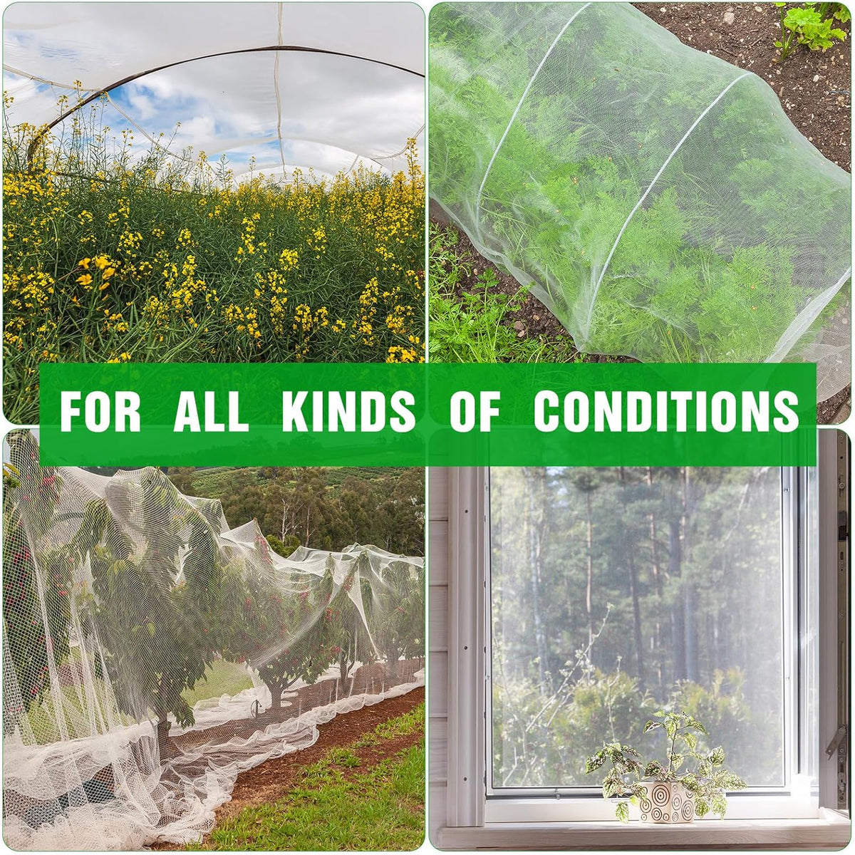 4 X 100 Ft White Garden Bug Netting Ultra Fine Mesh for Plants
