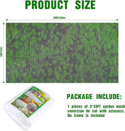 4 X 100 Ft White Garden Bug Netting Ultra Fine Mesh for Plants