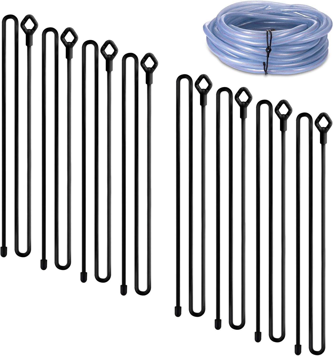 8pcs Rubber Twist Ties, 32-Inch Silicone Cable Ties Reusable