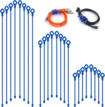 8pcs Rubber Twist Ties, 32-Inch Silicone Cable Ties Reusable