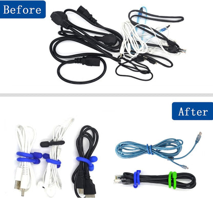 8pcs Rubber Twist Ties, 32-Inch Silicone Cable Ties Reusable