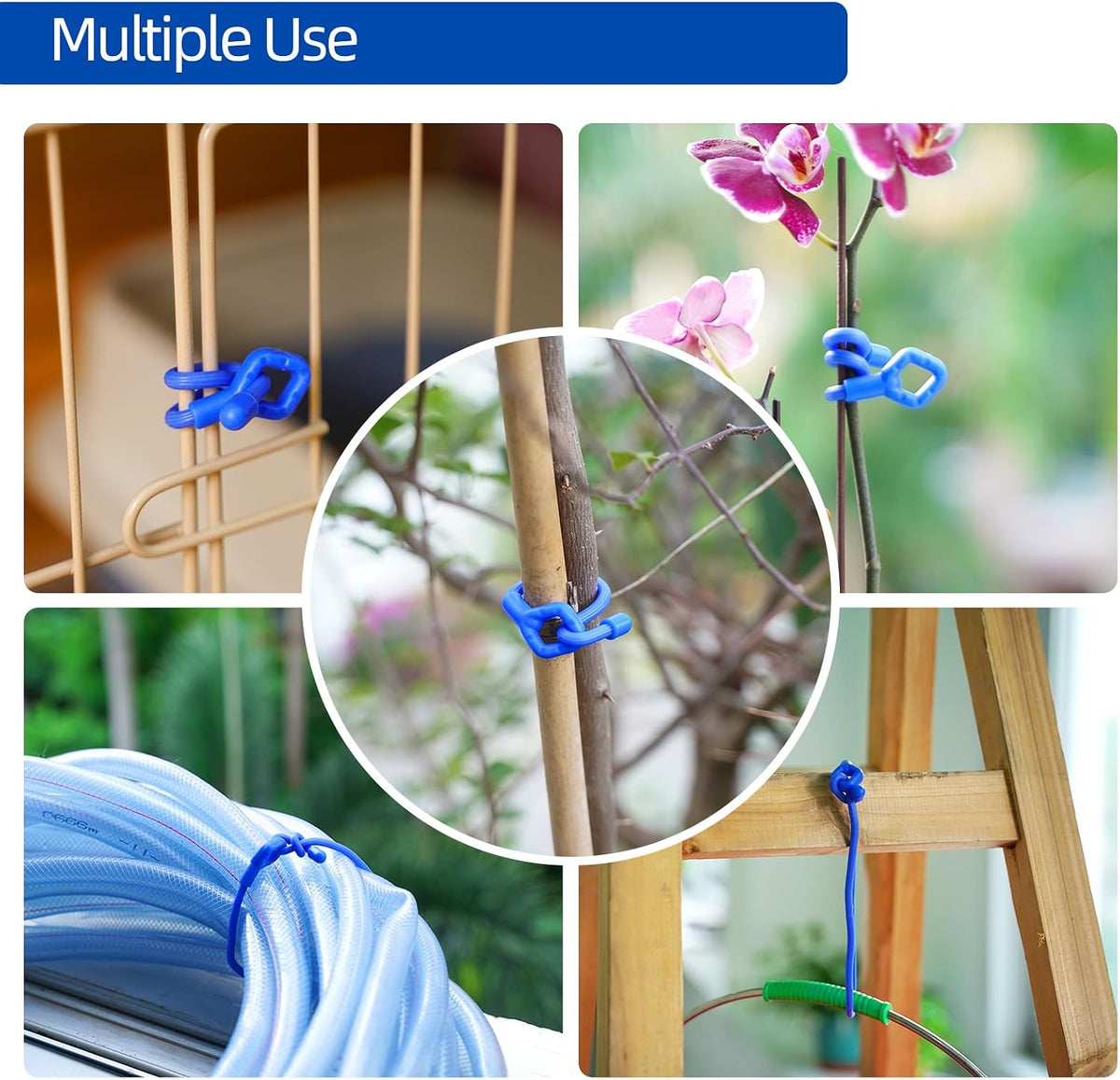 8pcs Rubber Twist Ties, 32-Inch Silicone Cable Ties Reusable