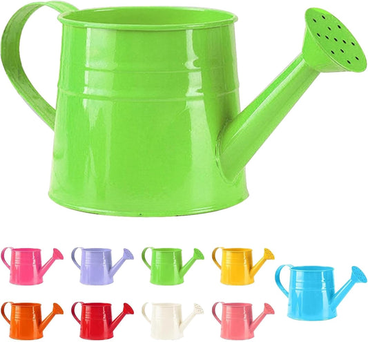 Tinplate Watering Kettle, 1L Metal Garden Watering Can, Vintage Sprinkling Can for Flowers, Indoor & Outdoor Plants, Lawn & Garden Irrigation Tool (Green)