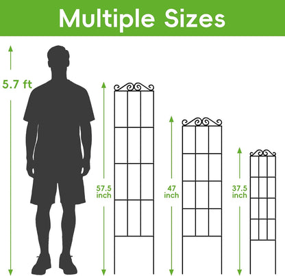 4Pack 37.5'' Metal Garden Trellis for Climbing Plants Outdoor