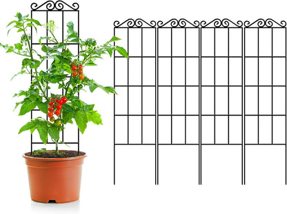 4Pack 37.5'' Metal Garden Trellis for Climbing Plants Outdoor