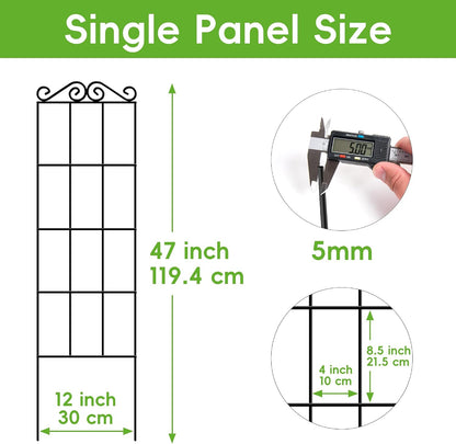 4Pack 37.5'' Metal Garden Trellis for Climbing Plants Outdoor