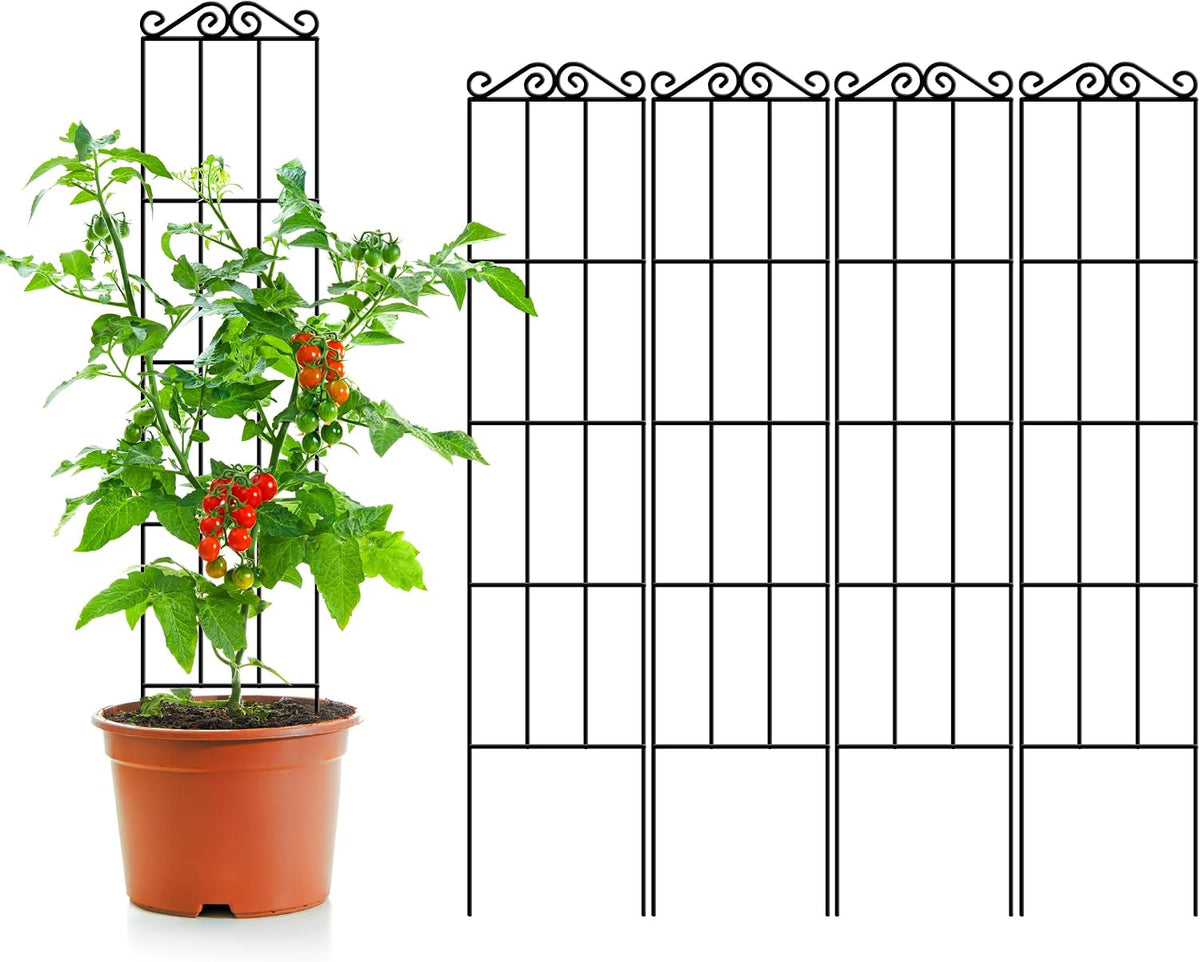 4Pack 37.5'' Metal Garden Trellis for Climbing Plants Outdoor