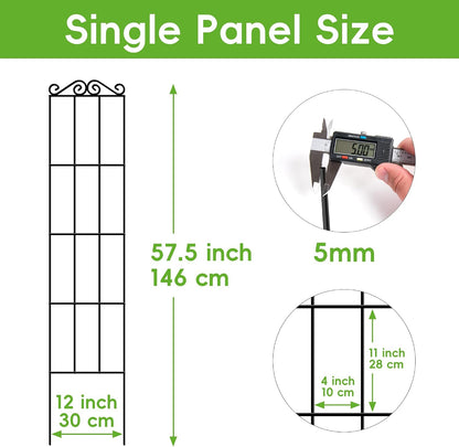 4Pack 37.5'' Metal Garden Trellis for Climbing Plants Outdoor