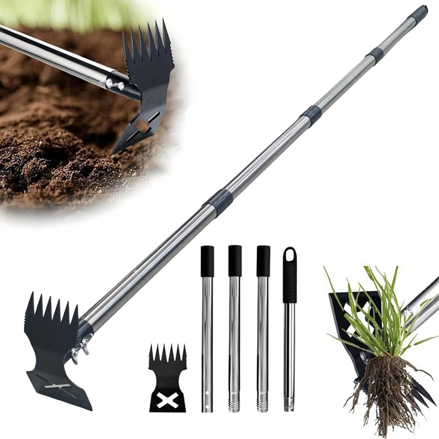 60" Weed Puller Tool with Long Handle