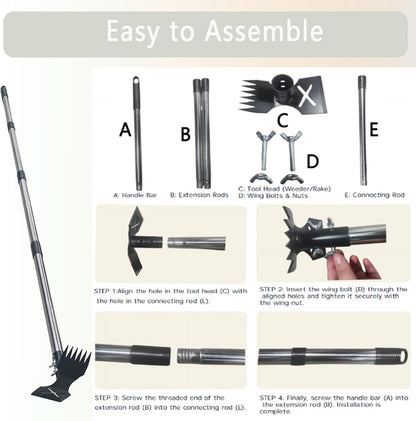 60" Weed Puller Tool with Long Handle