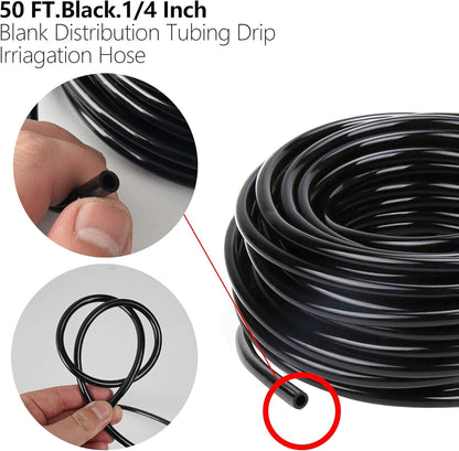 Blank 200 FT Distribution Tubing Irrigation Drip Hose, 1/4 Inch Drip Line
