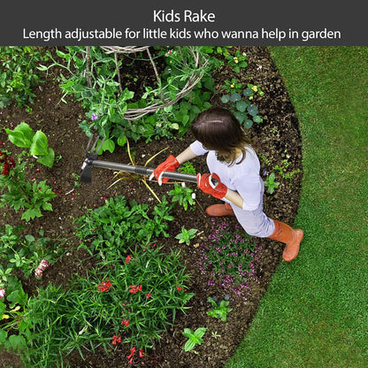 Hoe and Cultivator Gardening Hand Tools, Heavy Duty Stainless Steel Garden Hoe and 3 Fork Hand Tiller for Gardening Weeding Planting with Adjustable Handle 45 inch