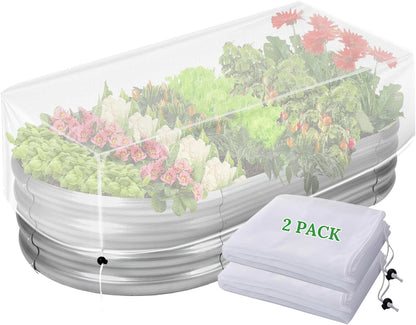2 Pack Garden Netting for Raised Beds, 4.3x2FT Durable Ultra Fine Mesh Plant Covers with Drawstring to Keep Small Animals Pest Out,Raised Bed Bird Barrier Screen for Protecting Fruits Vegetables Crops