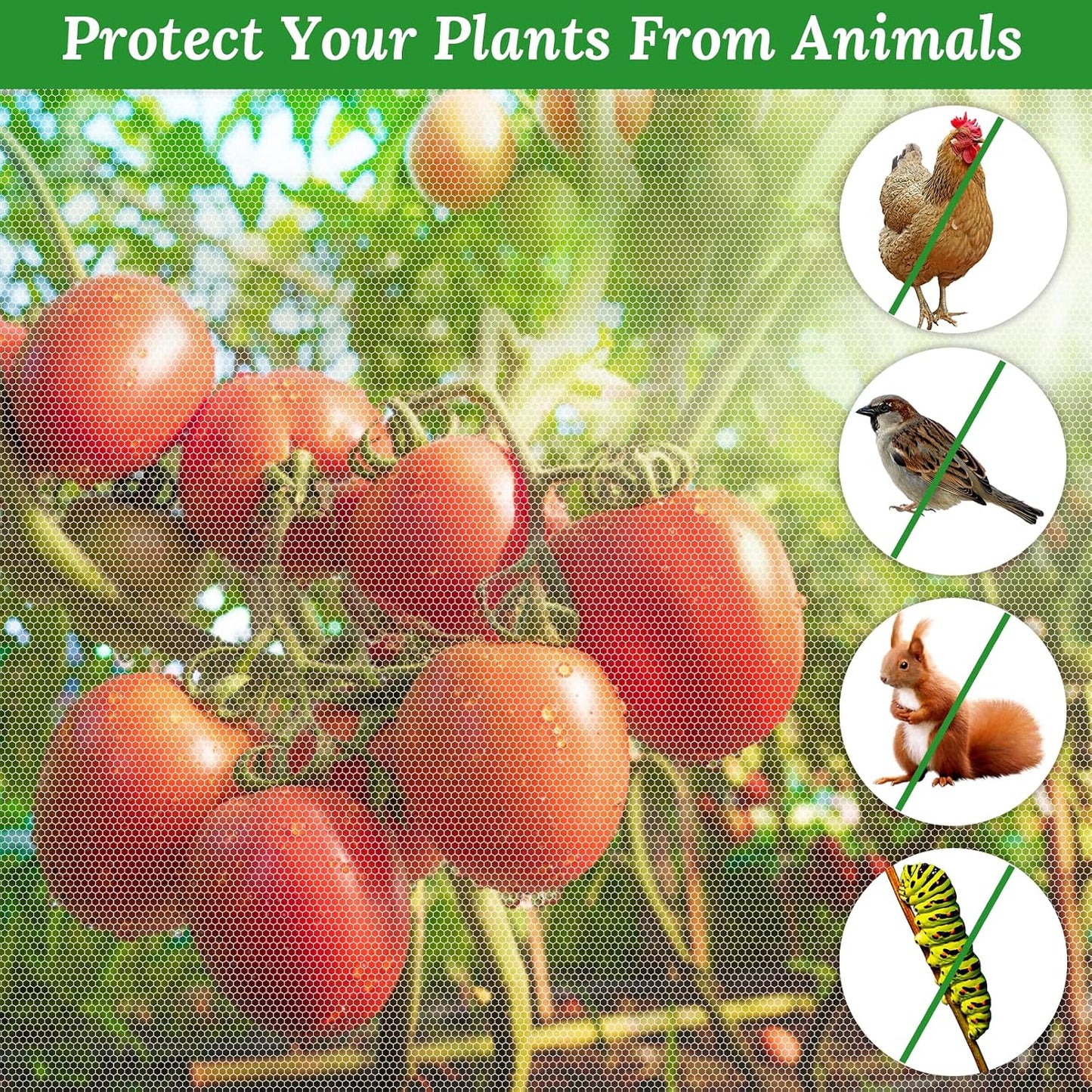 2 Pack Garden Netting for Raised Beds, 4.3x2FT Durable Ultra Fine Mesh Plant Covers with Drawstring to Keep Small Animals Pest Out,Raised Bed Bird Barrier Screen for Protecting Fruits Vegetables Crops