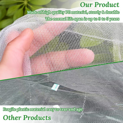 2 Pack Garden Netting for Raised Beds, 4.3x2FT Durable Ultra Fine Mesh Plant Covers with Drawstring to Keep Small Animals Pest Out,Raised Bed Bird Barrier Screen for Protecting Fruits Vegetables Crops