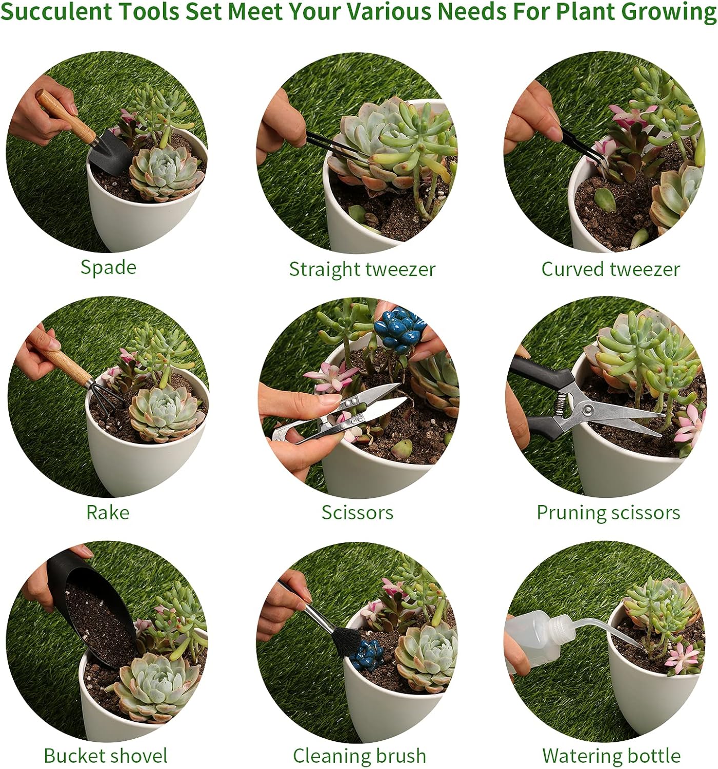 5 Pcs Succulent Tools, Mini Garden Tools, Small Indoor Plant Repotting Set