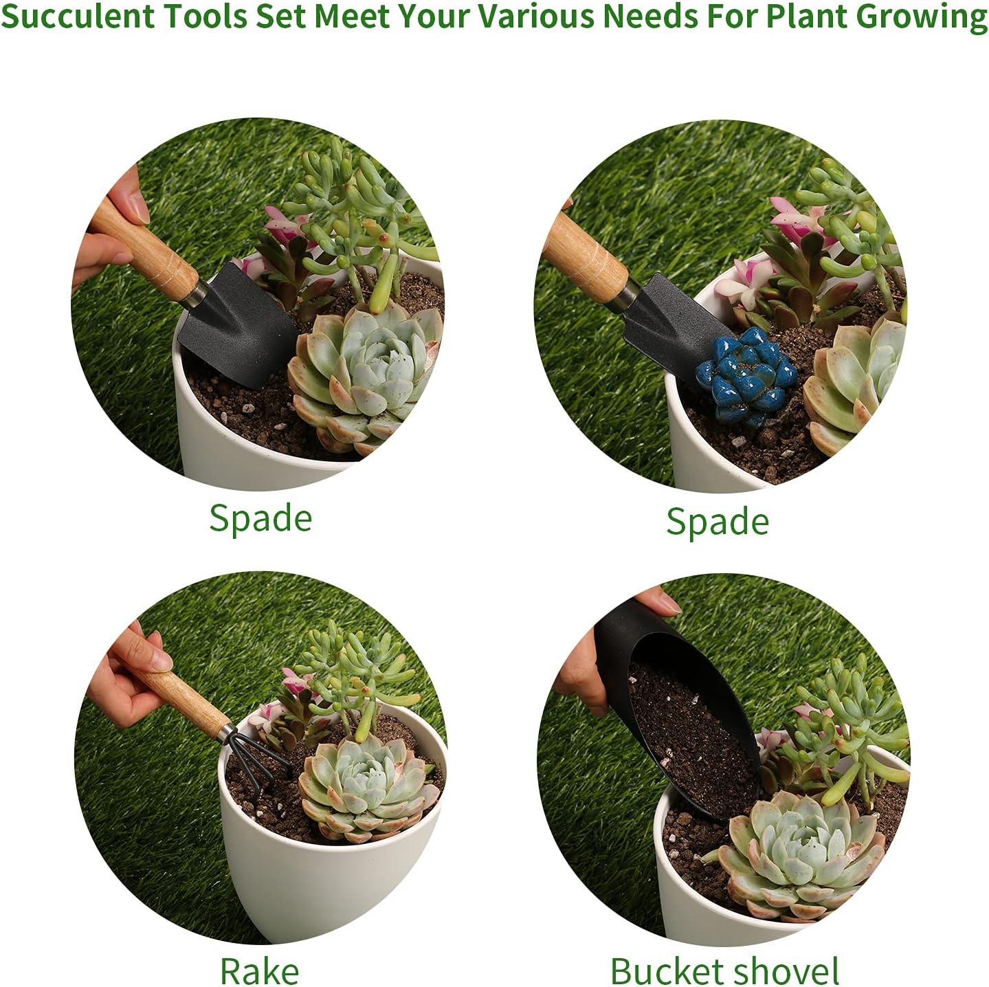 5 Pcs Succulent Tools, Mini Garden Tools, Small Indoor Plant Repotting Set