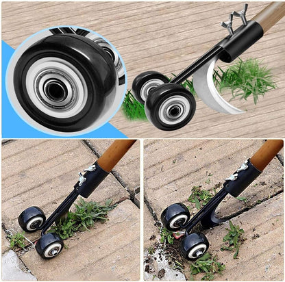 Crevice Weeding Tools with Wheels, Stand Up Weeding Tools for Garden Patio Backyard Lawn Sidewalk Driveways Weeds.