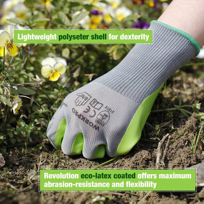 6 Pairs Garden Gloves Men and Women with Eco Latex Palm Coated