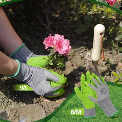 6 Pairs Garden Gloves Men and Women with Eco Latex Palm Coated