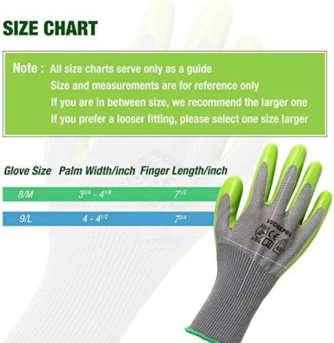 6 Pairs Garden Gloves Men and Women with Eco Latex Palm Coated