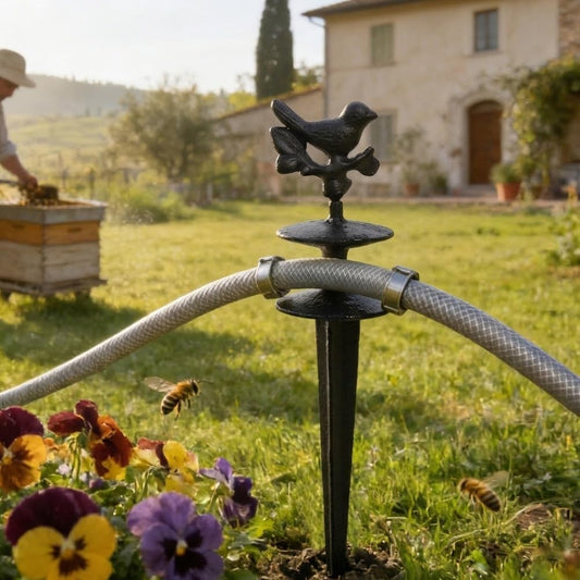 Garden Hose Guide Spike Heavy Duty Metal Hose Support Spike Decorative Garden Stakes Protector to Keeps Flower Beds Plant Yard Lawn