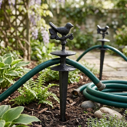 Garden Hose Guide Spike Heavy Duty Metal Hose Support Spike Decorative Garden Stakes Protector to Keeps Flower Beds Plant Yard Lawn
