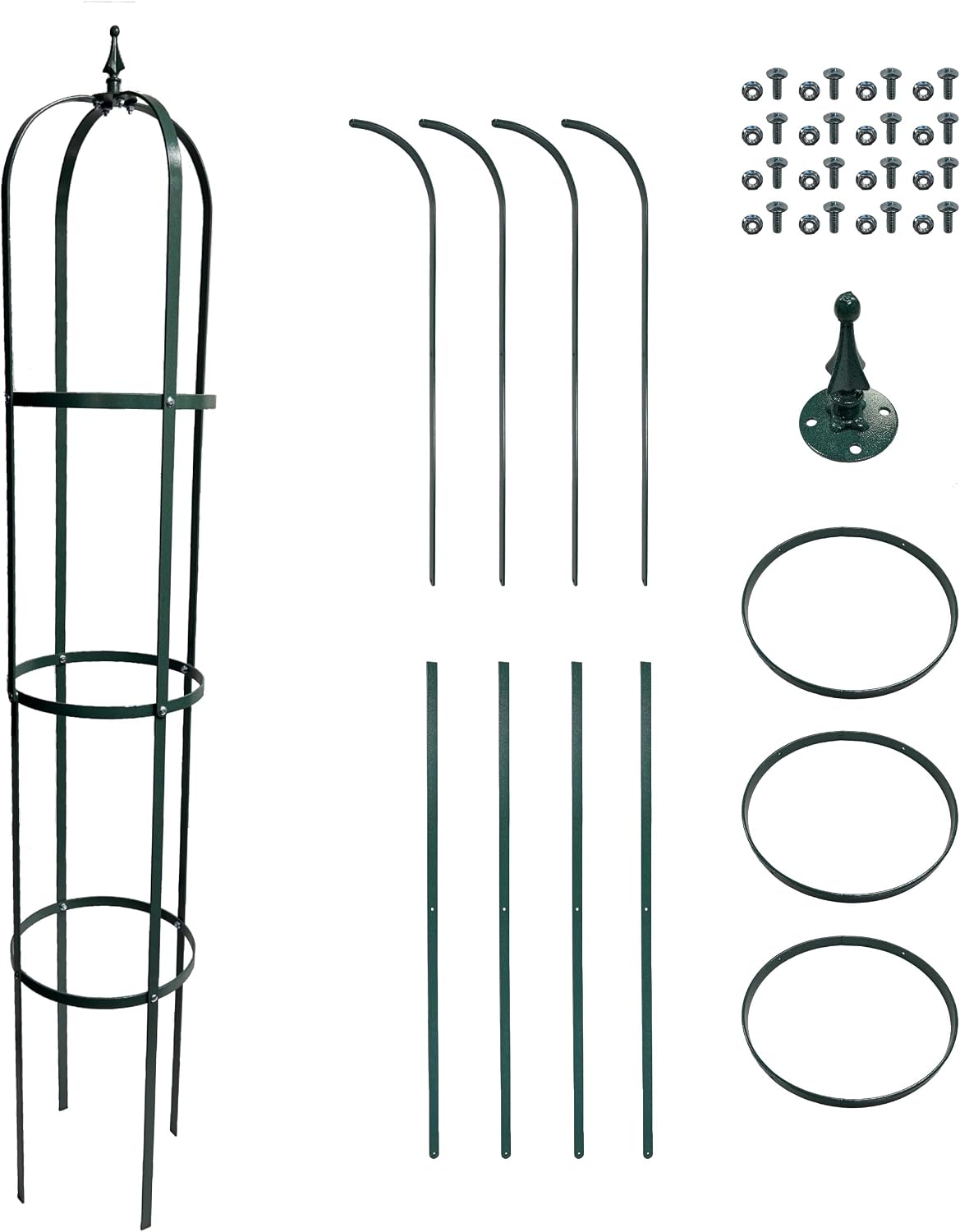 Large Garden Obelisk - Made in USA 7 ft Tall Trellis for Climbing Plants - Heavy Duty Plant Support - Premium Verdigris Green Powdercoat Finish